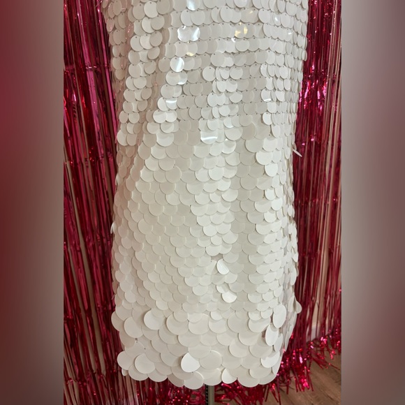 Francesca’s Kelly white graduated sequin shift dress - Picture 9 of 16